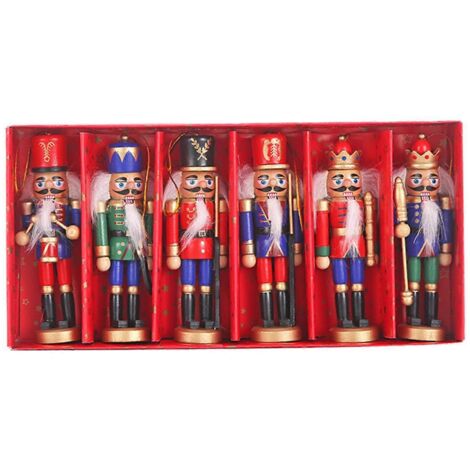 Lot de 6 casse-noisettes en bois de 13 cm, cadeau de Noël, article de décoration populaire sur Instagram.