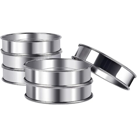 Lot de 6 cercles à dessert ronds, grands formats, pour muffins et pâtisserie
