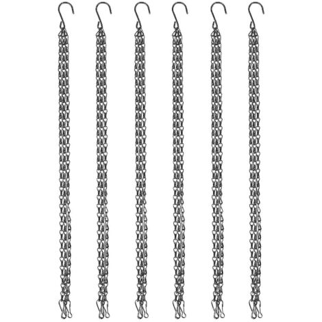 Lot de 6 chaînes de suspension robustes de 50 cm - Support pour plantes de jardin à 3 points pour usage extérieur - FF