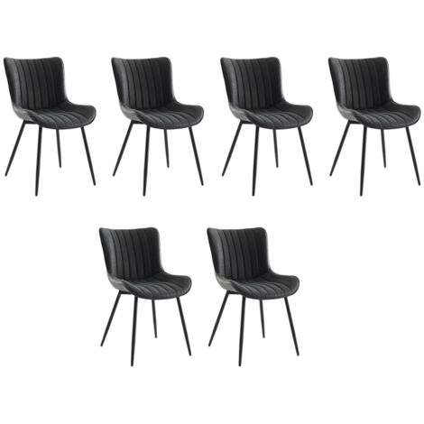 Lot de 6 Chaise salle a manger,Chaise de cuisine,Chaise de Salon en Velours ,NOIR/GRIS
