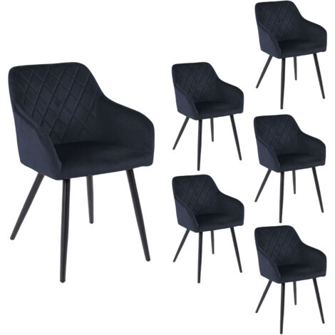 Lot de 6 chaises 59x56x82 cm en velours bleu marine - VELVET