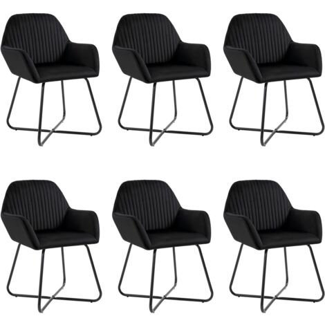 Lot de 6 Chaises à manger，Chaise de salle à manger noir velours CFW76197