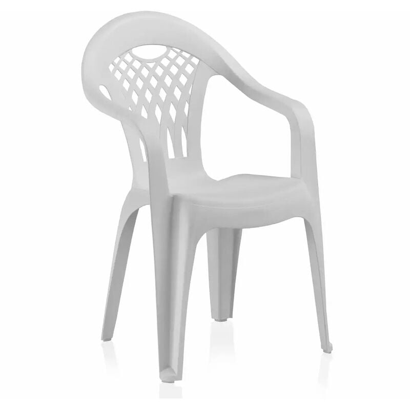 Lot de 6 chaises de jardin empilables en résine coloris Blanc - Longueur 58 x Profondeur 54 x Hauteur 86 cm Pegane