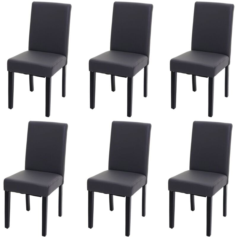 Décoshop26 - Lot de 6 chaises de salle à manger design moderne en pvc gris mat pieds en bois foncés 040007659