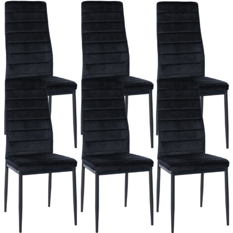 Lot de 6 chaises de salle à manger Mayfair Noir  Velours