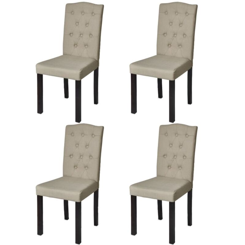 Chaises de salle &agrave; manger 4 pcs beige tissu