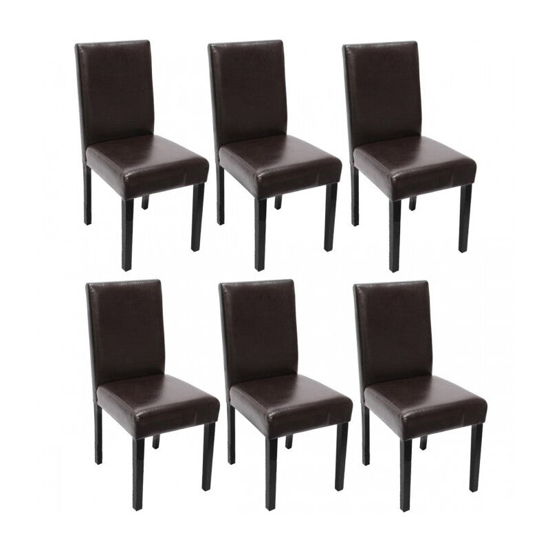Décoshop26 - Lot de 6 chaises de salle à manger synthétique marron pieds foncés CDS04239