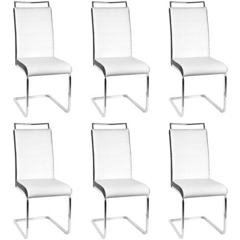 Lot de 6 Chaises de Salle à Manger,Chaise de Cuisine avec pieds en métal,pour Salle à Manger,Cuisine,Salle de Réunion,Blanc + noir