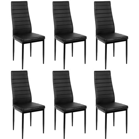 Lot de 6 Chaises de Salle à Manger,Chaise de Cuisine Cuir synthétique,pour Salle à Manger,Cuisine,Salle de Réunion,Noir