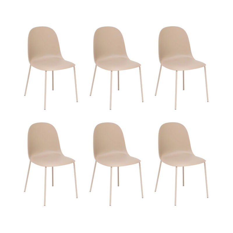 Lot de 6 Chaises Design 'Asan' 79cm Café