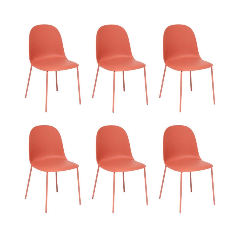 Lot de 6 Chaises Design 'Asan' 79cm Terracotta