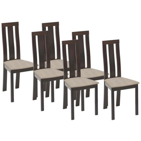Lot de 6 chaises DOMINGO - Hêtre massif wengé