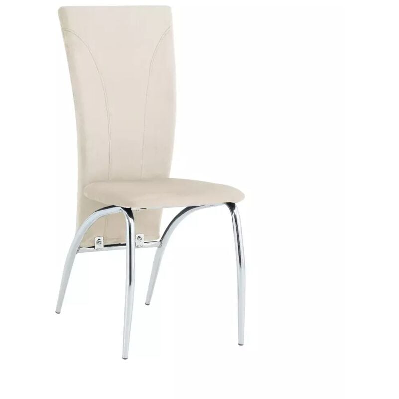 Lot de 6 chaises DUNA chrome velours beige