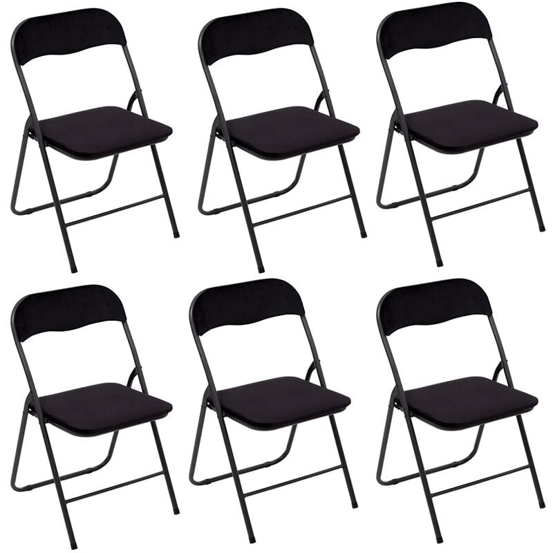5five Simply Smart - Lot De 6 Chaises En Velours Pliantes Noires - Five