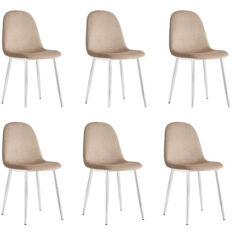 Lot de 6 chaises scandinaves Maury Tissu Gris foncé