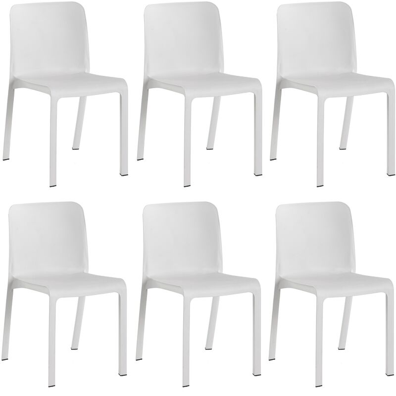 Sp Berner - Set 6 chaises de grana blanches - Blanc