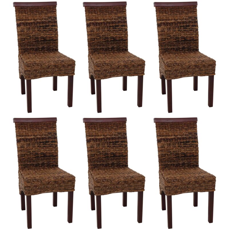 HHG - jamais utilisé] Lot de 6 chaises M45, banane tressée, 47x54x93cn, pieds marrons