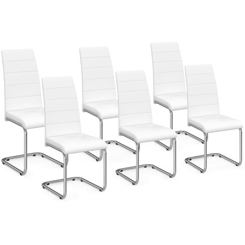 Lot de 6 chaises mia blanches pour salle à manger