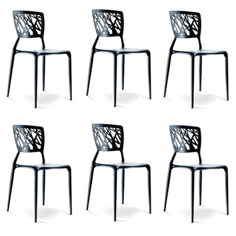 Lot de 6 chaises noires - Verdi - Designetsamaison - Noir
