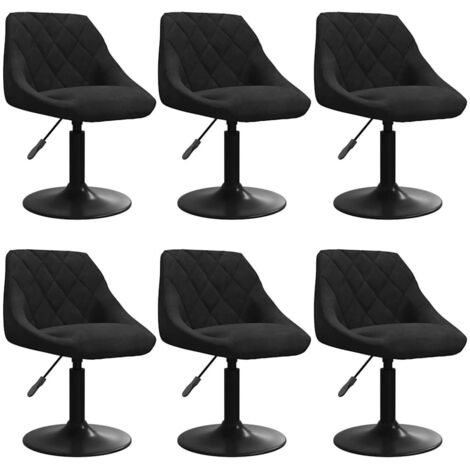 Lot de 6 Chaises pivotantes à manger - Chaises de salle à manger - Chaise de Bureau, Salon et de Cuisine noir velours VSGS515070