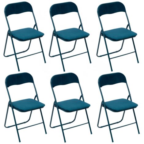 Lot de 6 chaises pliantes en velours