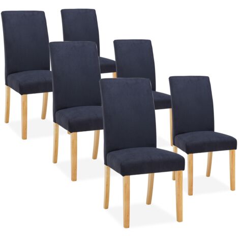 Lot de 6 chaises Rosie velours côtelé Noir