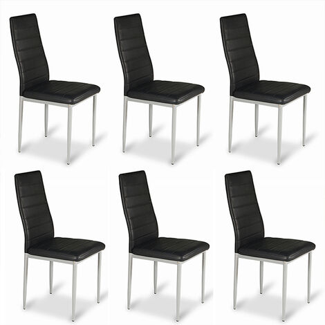 Lot de 6 chaises salle à manger noires - Lena - Designetsamaison