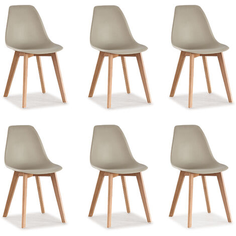 Lot de 6 chaises scandinaves beige - Onir - Designetsamaison
