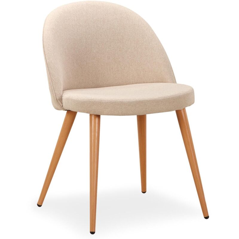 Lot de 6 chaises scandinaves Maury Tissu Beige