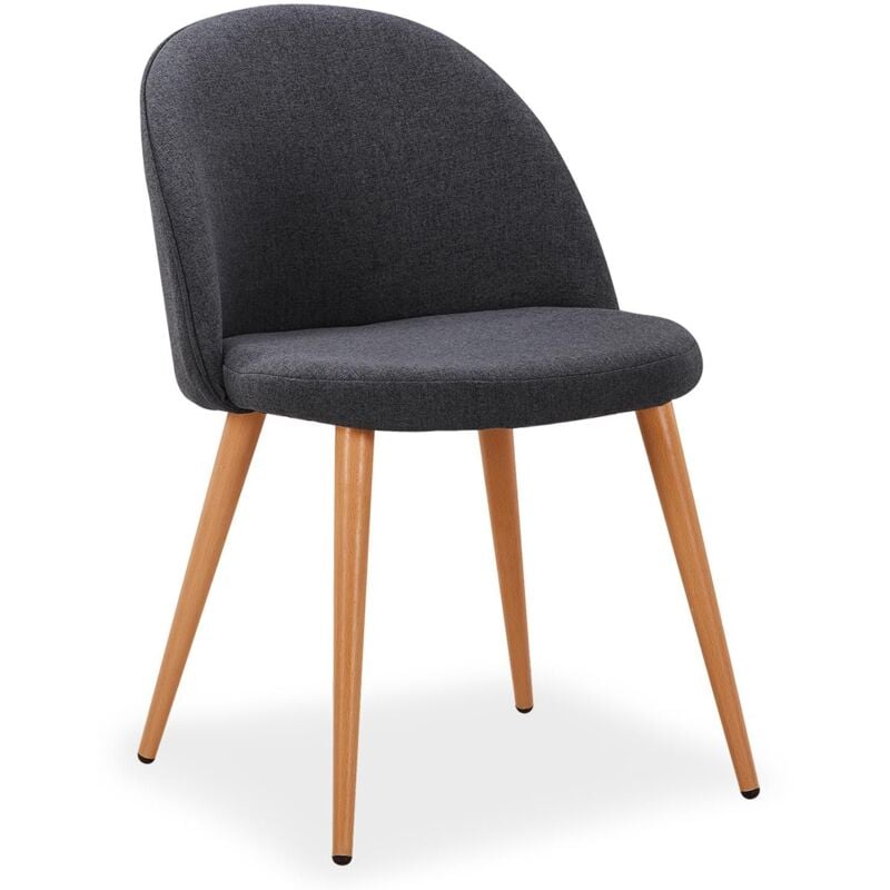 Lot de 6 chaises scandinaves Maury Tissu Gris foncé