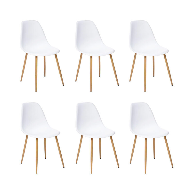 Atmosphera - Lot de 6 Chaises 'Taho' 86cm Blanc