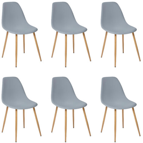 Lot de 6 Chaises "Taho" 86cm Gris