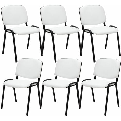Lot de 6 chaises Visiteur Ken en similicuir