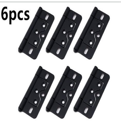Lot de 6 Charnières à Porte Double Feuille Robustes Charnières de Meuble en Fer Noir avec Vis de Montage pour Fenêtres, Armoires et Meubles
