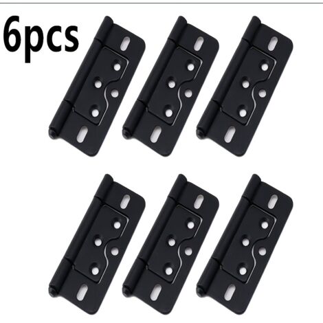 Lot de 6 Charnières à Porte Double Feuille Robustes  Charnières de Meuble en Fer Noir avec Vis de Montage pour Fenêtres, Armoires et Meubles