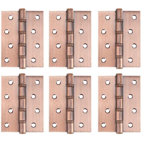 Lot de 6 charnières de porte en alliage de zinc, à angles carrés, robustes, KLB