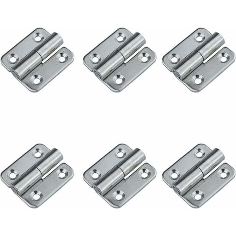 Lot de 6 charnières détachables de 3.7 cm - Charnières de porte amovibles - En acier inoxydable 304 - Pour droitier-LIAIKI