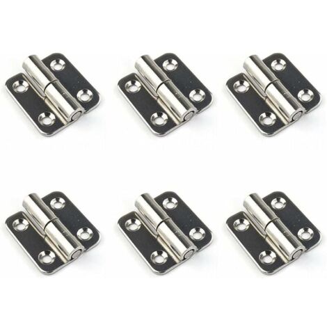 Lot de 6 charnières détachables de 3.7 cm - Charnières de porte amovibles - En acier inoxydable 304 - Pour gaucher-LIAIKI