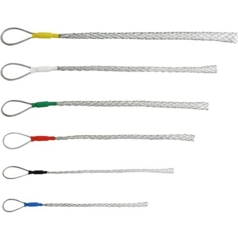 Lot de 6 chaussettes de traction câble acier galvanisé – Diamètre 4-25 mm – Pour tirage rapide dans conduits – Poids léger et résistant