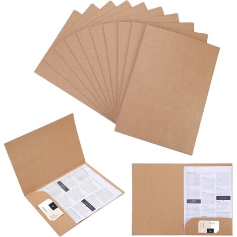 Lot de 6 chemises de classement en papier kraft A4, rangement documents – brun