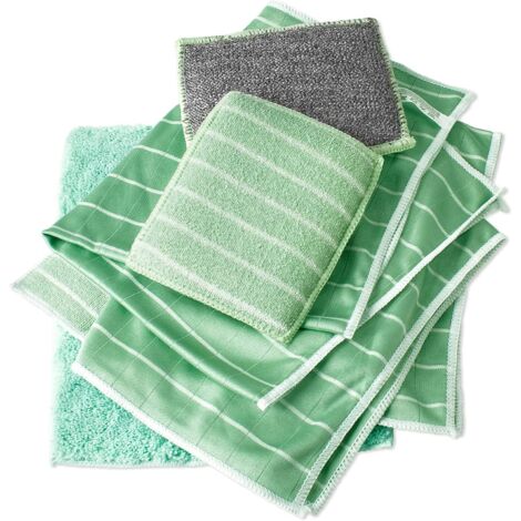 Lot de 6 Chiffon Bambou Microfibre pour Vitres Miroirs Carreaux Carrosserie Ménage Salle de Bain