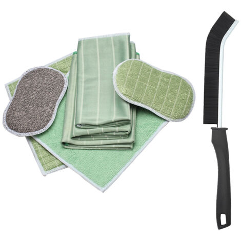 Lot de 6 Chiffon Bambou Microfibre pour Vitres Miroirs Carreaux Carrosserie Microfibre Bambou Vitre Ménage Salle de Bain，De plus, une brosse à écart vous sera offerte en bonus