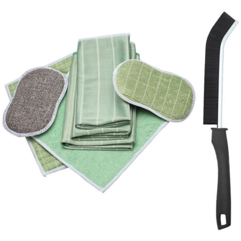 Lot de 6 Chiffon Bambou Microfibre pour Vitres Miroirs Carreaux Carrosserie Microfibre Bambou Vitre Ménage Salle de Bain，De plus, une brosse à écart vous sera offerte en bonus
