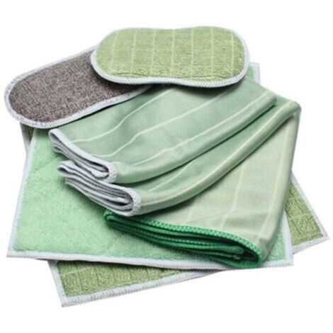 Lot de 6 chiffons de nettoyage de vitres en microfibre de bambou, chiffons de nettoyage réutilisables, chiffons de nettoyage ultra absorbants et non pelucheux