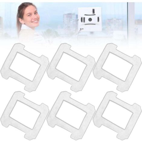 Lot de 6 chiffons de nettoyage pour Ecovacs Winbot : Réutilisable et lavable Chiffon de nettoyage pour Ecovacs Winbot W1 W1 Pro Nettoyeur de fenêtre Robot Chiffon de rechange pour Winbot W1 W1