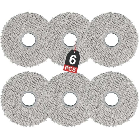 Lot de 6 chiffons de nettoyage pour robot aspirateur Dream e L10s/L10 Ultra/L10s Plus/X40 Ultra,Xiaomi X10+/X20+,Ecovac s T30/T30 Pro Omni/T20 Omni/T20e - Accessoires de balai en microfibre lavables