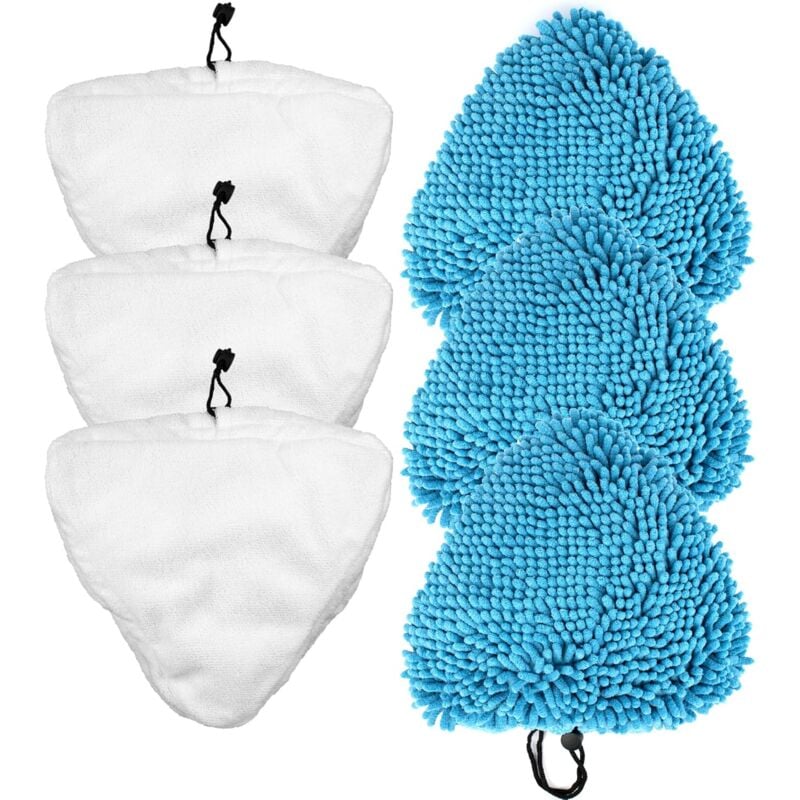 Lot de 6 chiffons de rechange pour balai vapeur Compatible avec balai vapeur H2O H20 X5