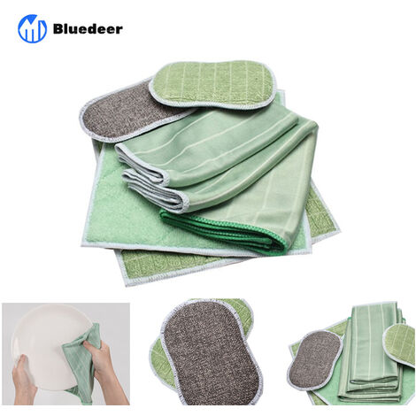 Lot de 6 chiffons microfibres en bambou – Pour surfaces lisses et fragiles – Nettoyage vitres, carrosserie, vitrocéramique, lunettes