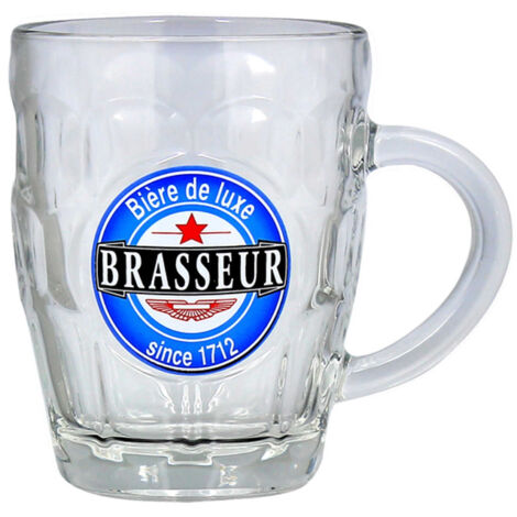 Lot de 6 chopes à bières 54cl, BRASSEUR