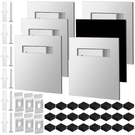 Lot de 6 cintres autocollants 8,0 x 8,0 cm avec crochets pour accrocher des tableaux, miroirs et autres œuvres d'art.-AquaForge